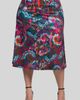 24seven Comfort Apparel 24seven Comfort Apparel Paisley Print Elastic Waist Midi Skirt - 1