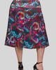24seven Comfort Apparel 24seven Comfort Apparel Paisley Print Elastic Waist Midi Skirt - 2