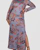 24seven Comfort Apparel 24seven Comfort Apparel Paisley Print Long Sleeve Maxi Dress - 1