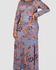 24seven Comfort Apparel 24seven Comfort Apparel Paisley Print Long Sleeve Maxi Dress - 3