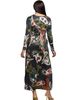 24seven Comfort Apparel 24seven Comfort Apparel Paisley Print Long Sleeve Wrap Maxi Dress - 3