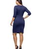 24seven Comfort Apparel 24seven Comfort Apparel Petite V Neck Faux Wrap Knee Length Dress - 3