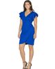 24seven Comfort Apparel 24seven Comfort Apparel Petite V Neck Ruffle Sleeve Knee Length Dress - 2