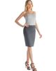 24seven Comfort Apparel 24seven Comfort Apparel Petites Solid Color Elastic Waist Knee Length Pencil Skirt - 2