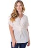24seven Comfort Apparel 24seven Comfort Apparel Petites V-Neck Knot Front Cap Sleeve Top - 1