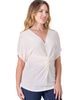 24seven Comfort Apparel 24seven Comfort Apparel Petites V-Neck Knot Front Cap Sleeve Top - 2