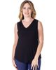 24seven Comfort Apparel 24seven Comfort Apparel Petites V-Neck Tunic Tank Top with Round Hemline - 1