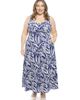 24seven Comfort Apparel 24seven Comfort Apparel Plus Size Abstract Sleeveless Scoop Neck A-Line Pocket Maxi Dress - 1