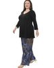 24seven Comfort Apparel 24seven Comfort Apparel Plus Size Animal Print V Neck Long Sleeve Swing Tunic Top and Pant Set - 2