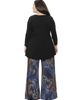 24seven Comfort Apparel 24seven Comfort Apparel Plus Size Animal Print V Neck Long Sleeve Swing Tunic Top and Pant Set - 3