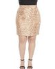 24seven Comfort Apparel 24seven Comfort Apparel Plus Size Cheetah Elastic Waist Knee Length Pencil Skirt - 1