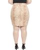 24seven Comfort Apparel 24seven Comfort Apparel Plus Size Cheetah Elastic Waist Knee Length Pencil Skirt - 3