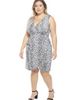 24seven Comfort Apparel 24seven Comfort Apparel Plus Size Cheetah V-Neck Sleeveless Faux Wrap Tulip Hem Midi Dress - 2