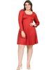24seven Comfort Apparel 24seven Comfort Apparel Plus Size Classic Long Sleeve Flared Mini Dress - 1