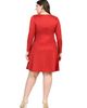 24seven Comfort Apparel 24seven Comfort Apparel Plus Size Classic Long Sleeve Flared Mini Dress - 3