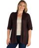 24seven Comfort Apparel 24seven Comfort Apparel Plus Size Elbow Length Sleeve Open Front Cardigan - 1