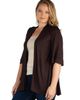 24seven Comfort Apparel 24seven Comfort Apparel Plus Size Elbow Length Sleeve Open Front Cardigan - 2