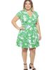 24seven Comfort Apparel 24seven Comfort Apparel Plus Size Floral Collar Knee Length Side Tie Wrap Dress - 2