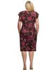 24seven Comfort Apparel 24seven Comfort Apparel Plus Size Floral Flutter Sleeve Wrap Dress - 3