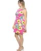 24seven Comfort Apparel 24seven Comfort Apparel Plus Size Floral Round Neck Sleeveless A-Line Mini Shift Dress - 2