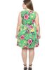 24seven Comfort Apparel 24seven Comfort Apparel Plus Size Floral Sleeveless Pleated Pocket Skater Dress - 3