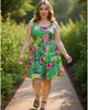 24seven Comfort Apparel 24seven Comfort Apparel Plus Size Floral Sleeveless Pleated Pocket Skater Dress - 5