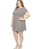24seven Comfort Apparel 24seven Comfort Apparel Plus Size Geometric Short Sleeve Round Neck Mini Shift Dress - 2