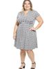 24seven Comfort Apparel 24seven Comfort Apparel Plus Size Geometric V-Neck Faux Wrap Knee Length A-Line Dress - 2