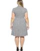 24seven Comfort Apparel 24seven Comfort Apparel Plus Size Geometric V-Neck Faux Wrap Knee Length A-Line Dress - 3