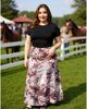24seven Comfort Apparel 24seven Comfort Apparel Plus Size Paisley Elastic Waist A-Line Maxi Skirt - 5