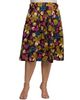 24seven Comfort Apparel 24seven Comfort Apparel Plus Size Purple Floral Elastic Waist Pocket Midi Skirt - 1