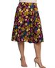 24seven Comfort Apparel 24seven Comfort Apparel Plus Size Purple Floral Elastic Waist Pocket Midi Skirt - 2