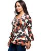 24seven Comfort Apparel 24seven Comfort Apparel Plus Size Scoop Neck Bell Sleeve Tunic Top Animal Print - 2