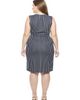 24seven Comfort Apparel 24seven Comfort Apparel Plus Size Striped V-Neck Sleeveless Faux Wrap Tulip Hem Midi Dress - 3