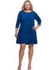 24seven Comfort Apparel 24seven Comfort Apparel Plus Size Three Quarter Sleeve A Line Knee Length Dress - 1