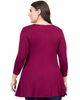 24seven Comfort Apparel 24seven Comfort Apparel Plus Size Three Quarter Sleeve V Neck Tunic Top - 3