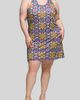 24seven Comfort Apparel 24seven Comfort Apparel Quatrefoil Floral Print U-Neck Sleeveless Dress - 1