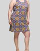24seven Comfort Apparel 24seven Comfort Apparel Quatrefoil Floral Print U-Neck Sleeveless Dress - 3