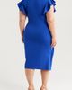 24seven Comfort Apparel 24seven Comfort Apparel Ruffle Sleeve Stretch Faux Wrap Dress - 2