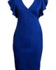 24seven Comfort Apparel 24seven Comfort Apparel Ruffle Sleeve Stretch Faux Wrap Dress - 5
