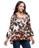 24seven Comfort Apparel 24seven Comfort Apparel Scoop Neck Bell Sleeve Tunic Top Animal Print - 2