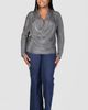 24seven Comfort Apparel 24seven Comfort Apparel Shimmer Knit Cowl Neck Top - 4