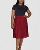 24seven Comfort Apparel 24seven Comfort Apparel Shimmery Pleated Skirt - 4