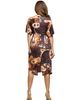 24seven Comfort Apparel 24seven Comfort Apparel Short Sleeve Knot Front Midi Dress - 3