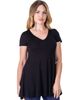 24seven Comfort Apparel 24seven Comfort Apparel Short Sleeve Loose Fit Tunic Top with V-Neck - 1