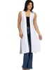 24seven Comfort Apparel 24seven Comfort Apparel Sleeveless Long Cardigan Vest with Side Slit - 1