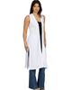 24seven Comfort Apparel 24seven Comfort Apparel Sleeveless Long Cardigan Vest with Side Slit - 2