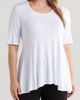 24seven Comfort Apparel 24seven Comfort Apparel Swing Asymmetric Hem Tunic Top - 1