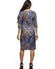 24seven Comfort Apparel 24seven Comfort Apparel Three Quarter Sleeve Faux Wrap Dress - 3