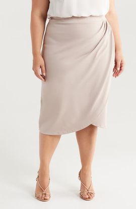 24seven Comfort Apparel 24seven Comfort Apparel Tulip Hem Wrap Skirt